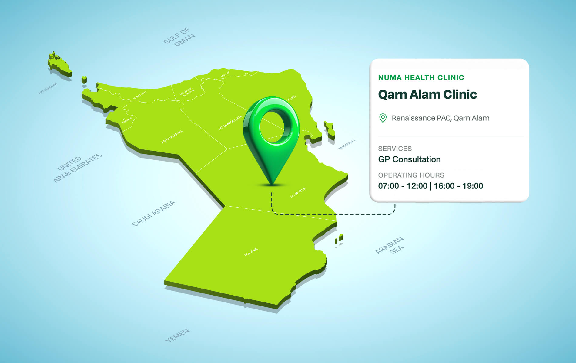 Numa health Clinic, Qarn Al Alam